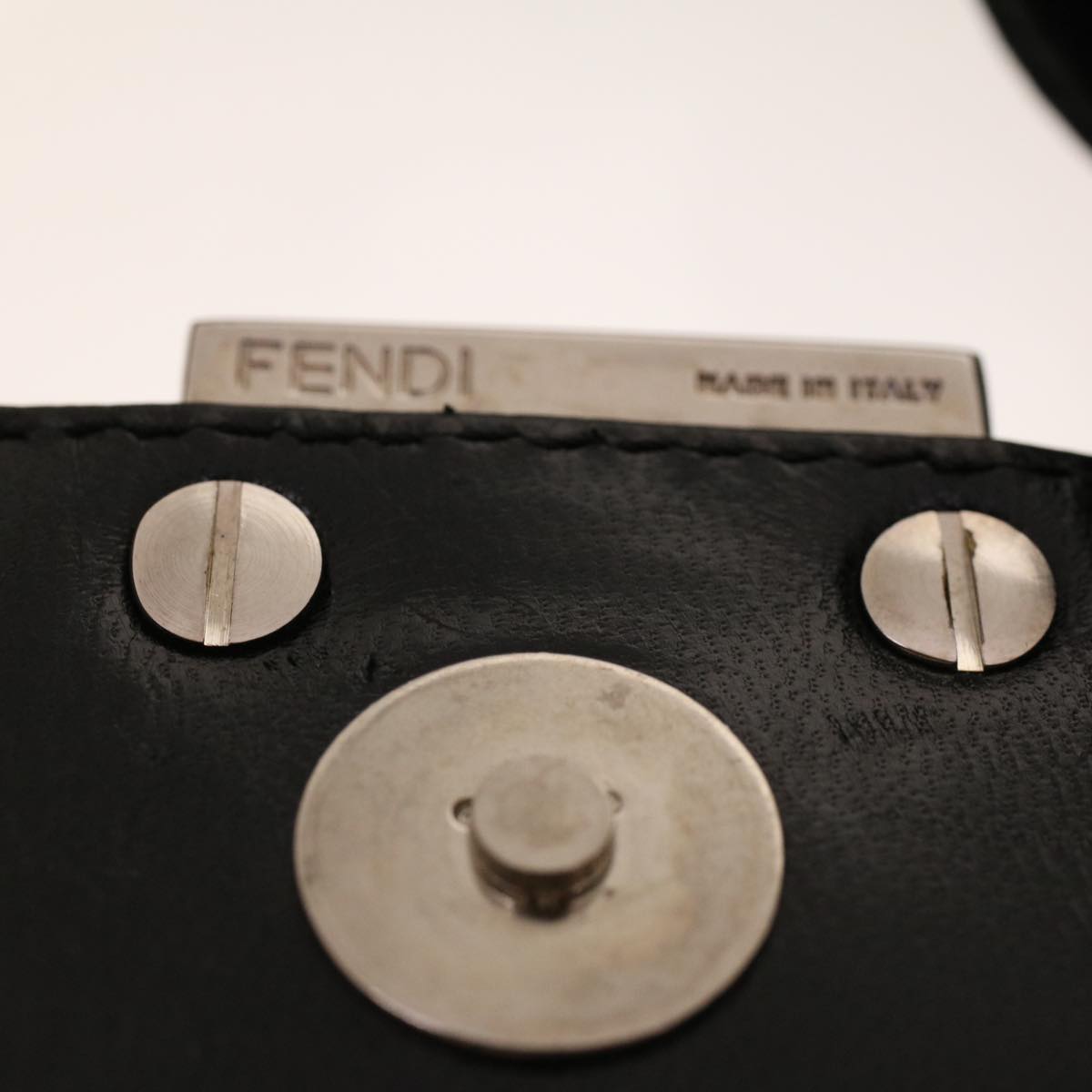 FENDI Mamma Baguette Shoulder Bag Nylon Black 2321.26686.009 Auth yk6907B