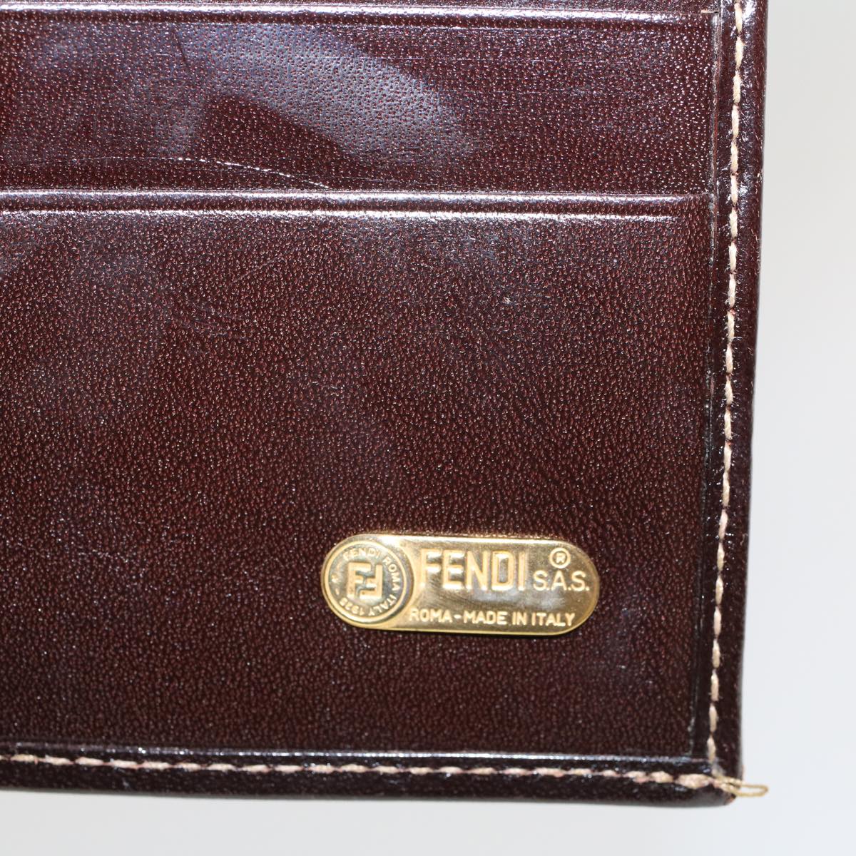 FENDI Zucca Canvas Long Wallet Black Brown 2277-30806-079 Auth yk6910B