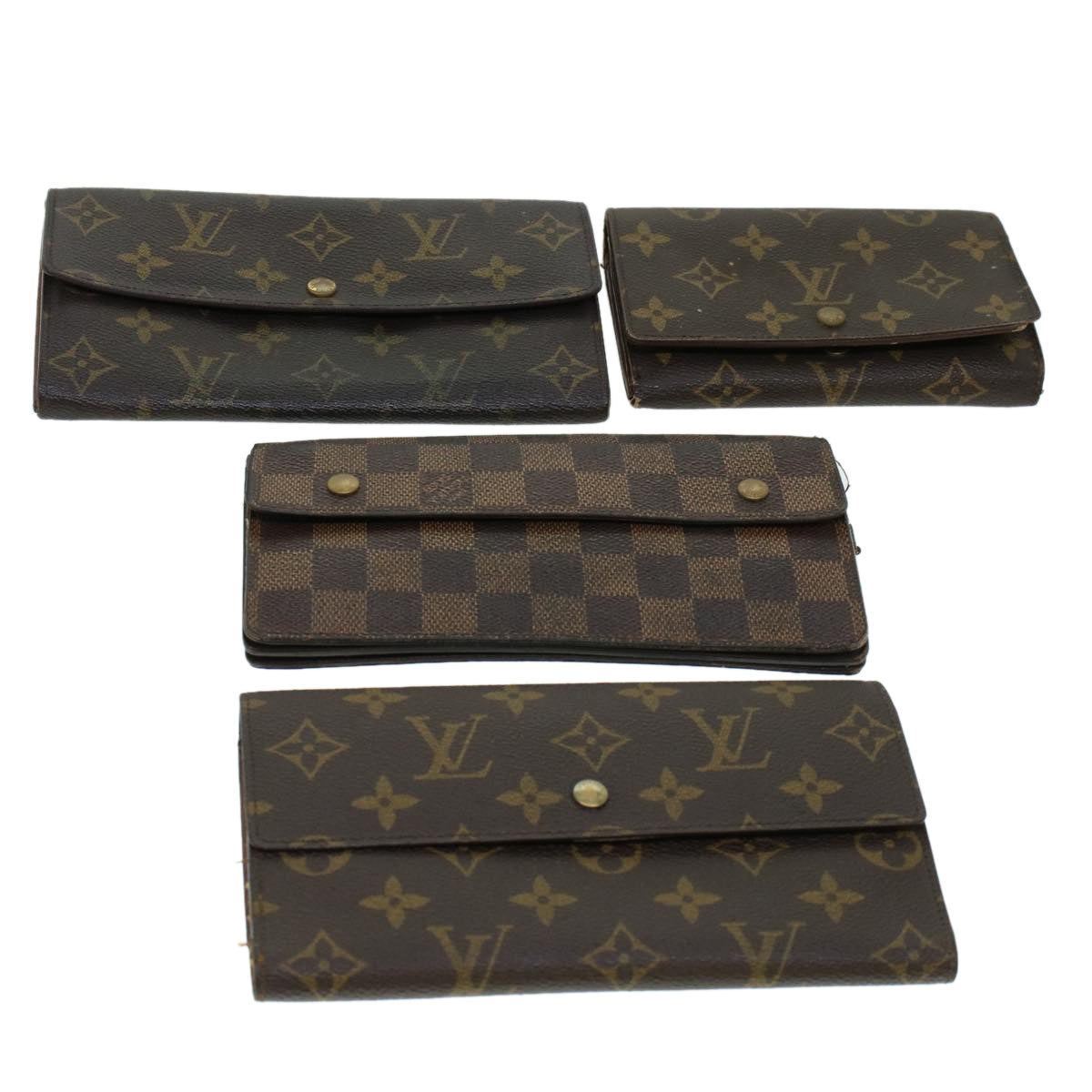 LOUIS VUITTON Monogram Damier Ebene Wallet 4Set LV Auth yk6914B