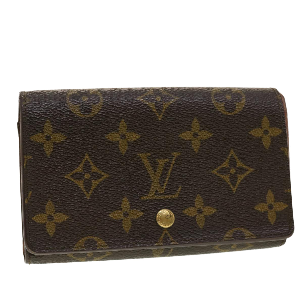 LOUIS VUITTON Monogram Porte Monnaie Billets Tresor Wallet M61730 Auth yk6921