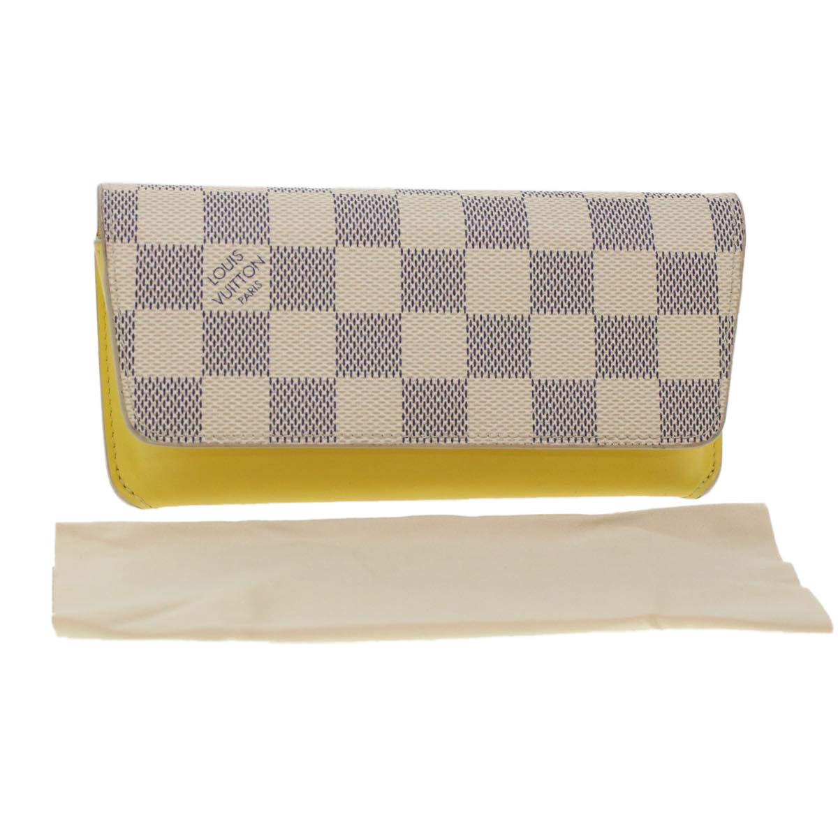 LOUIS VUITTON Damier Azur Etui Lunette Woody Glasses Case GI0388 LV Auth yk6958