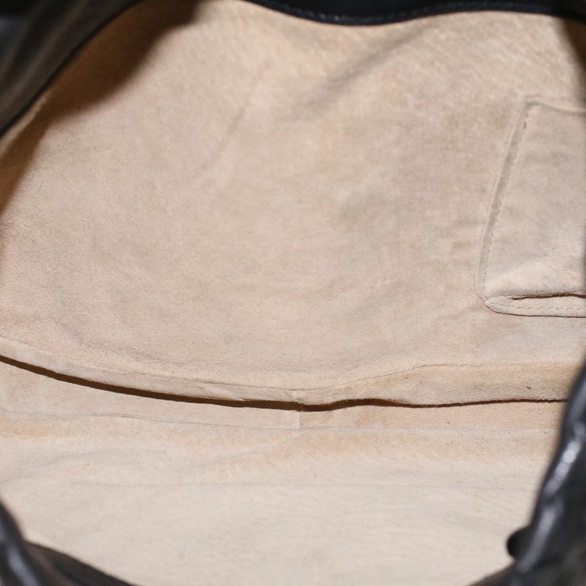 BOTTEGAVENETA INTRECCIATO Shoulder Bag Leather Outlet Black Auth yk6962