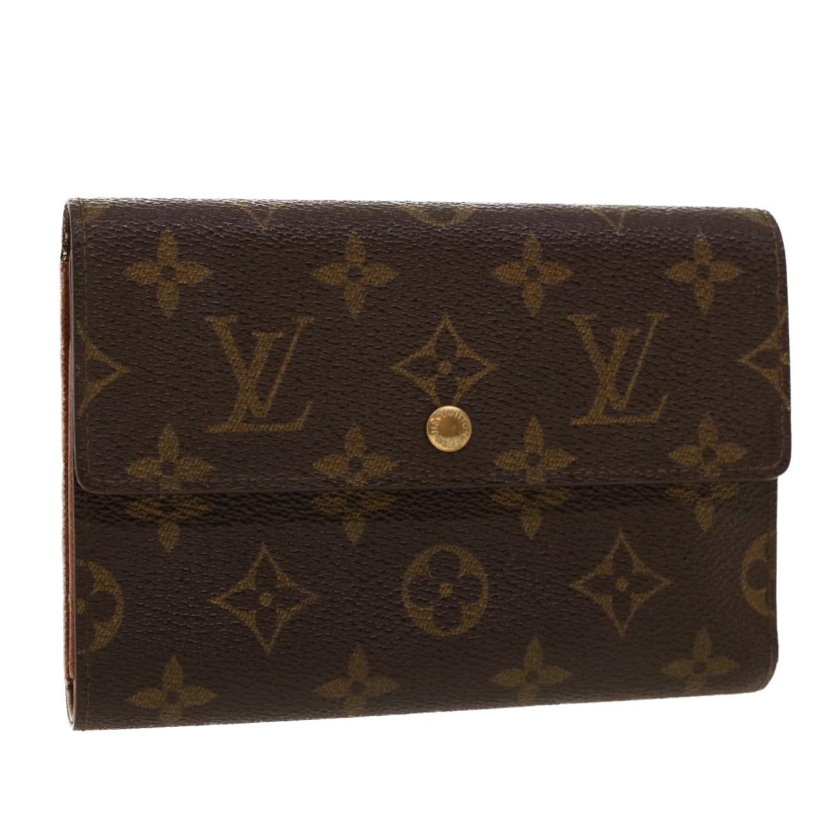 LOUIS VUITTON Monogram Porte Tresor Etui chequier Wallet M61200 LV Auth yk6974