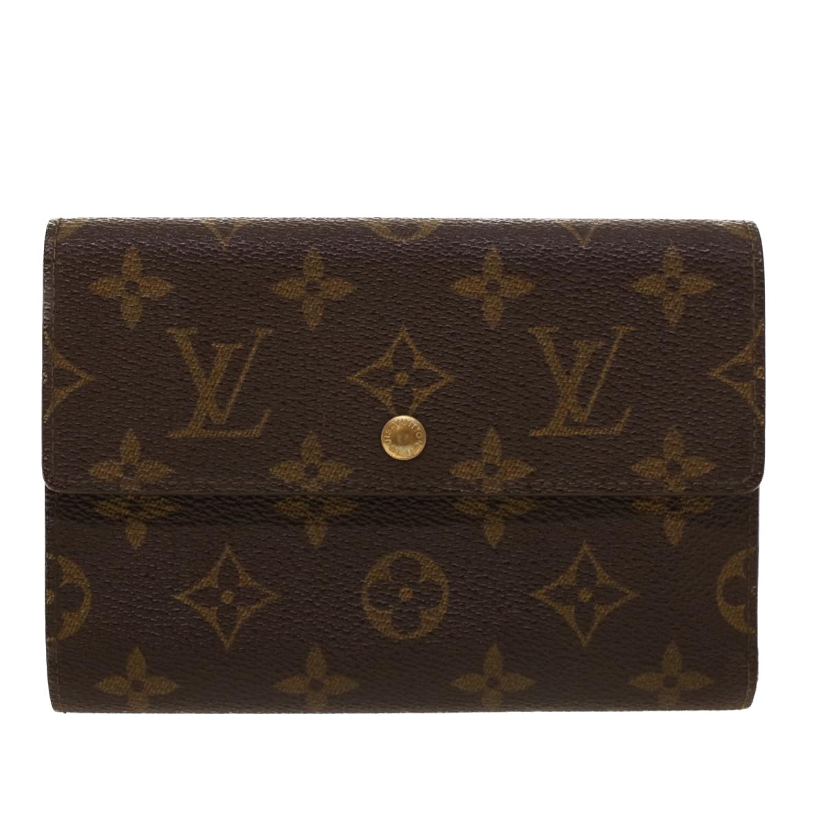 LOUIS VUITTON Monogram Porte Tresor Etui chequier Wallet M61200 LV Auth yk6974