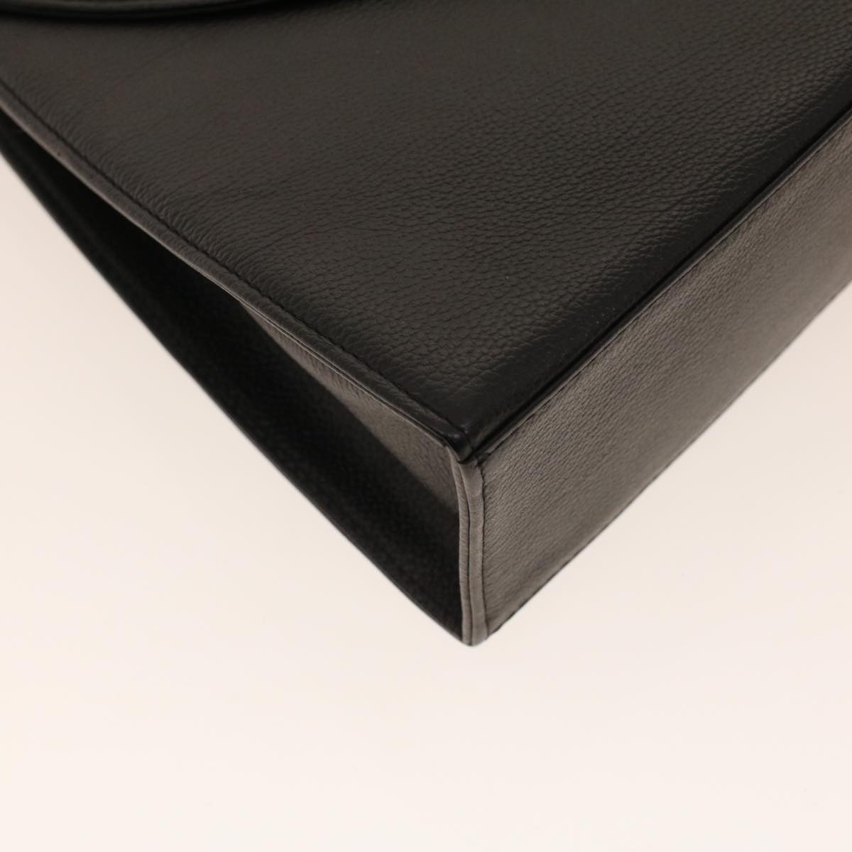SAINT LAURENT Hand Bag Leather Black Auth yk7012B