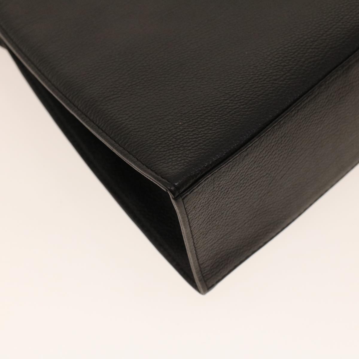 SAINT LAURENT Hand Bag Leather Black Auth yk7012B