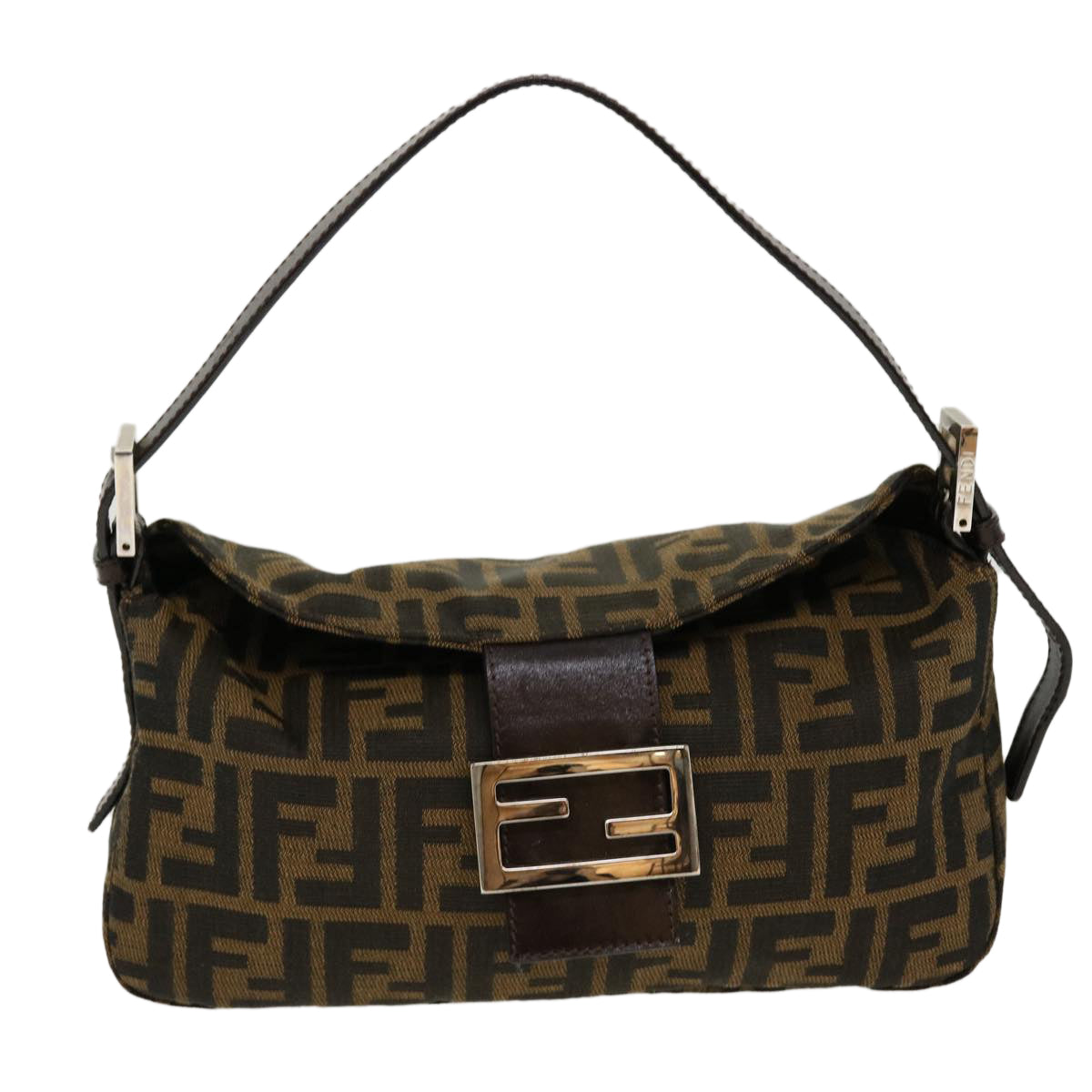 FENDI Zucca Canvas Mamma Baguette Shoulder Bag Brown 2305.26725.008 Auth yk7016B