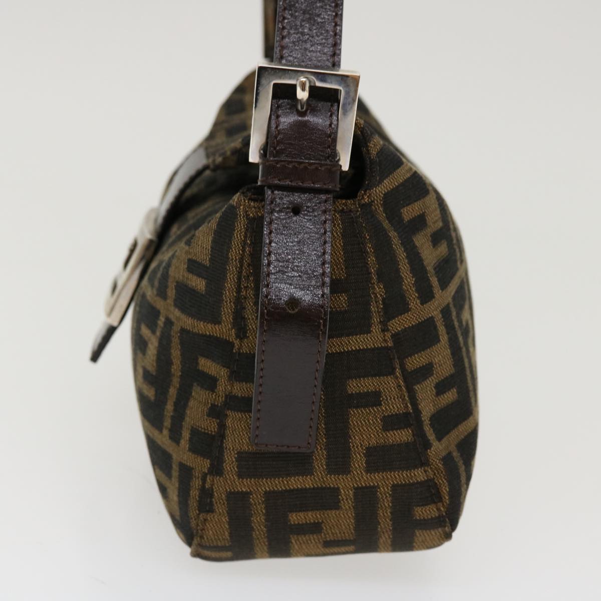 FENDI Zucca Canvas Mamma Baguette Shoulder Bag Brown 2305.26725.008 Auth yk7016B