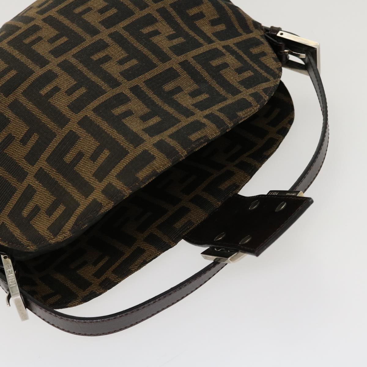 FENDI Zucca Canvas Mamma Baguette Shoulder Bag Brown 2305.26725.008 Auth yk7016B