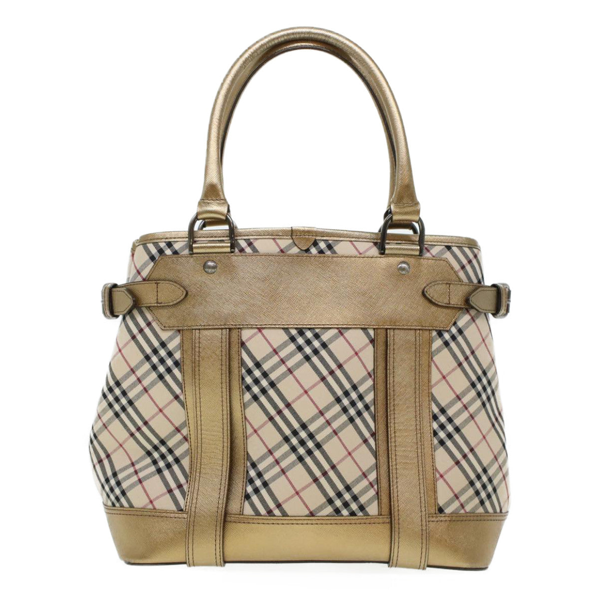 BURBERRY Nova Check Hand Bag Nylon Beige Auth yk7081B - 0