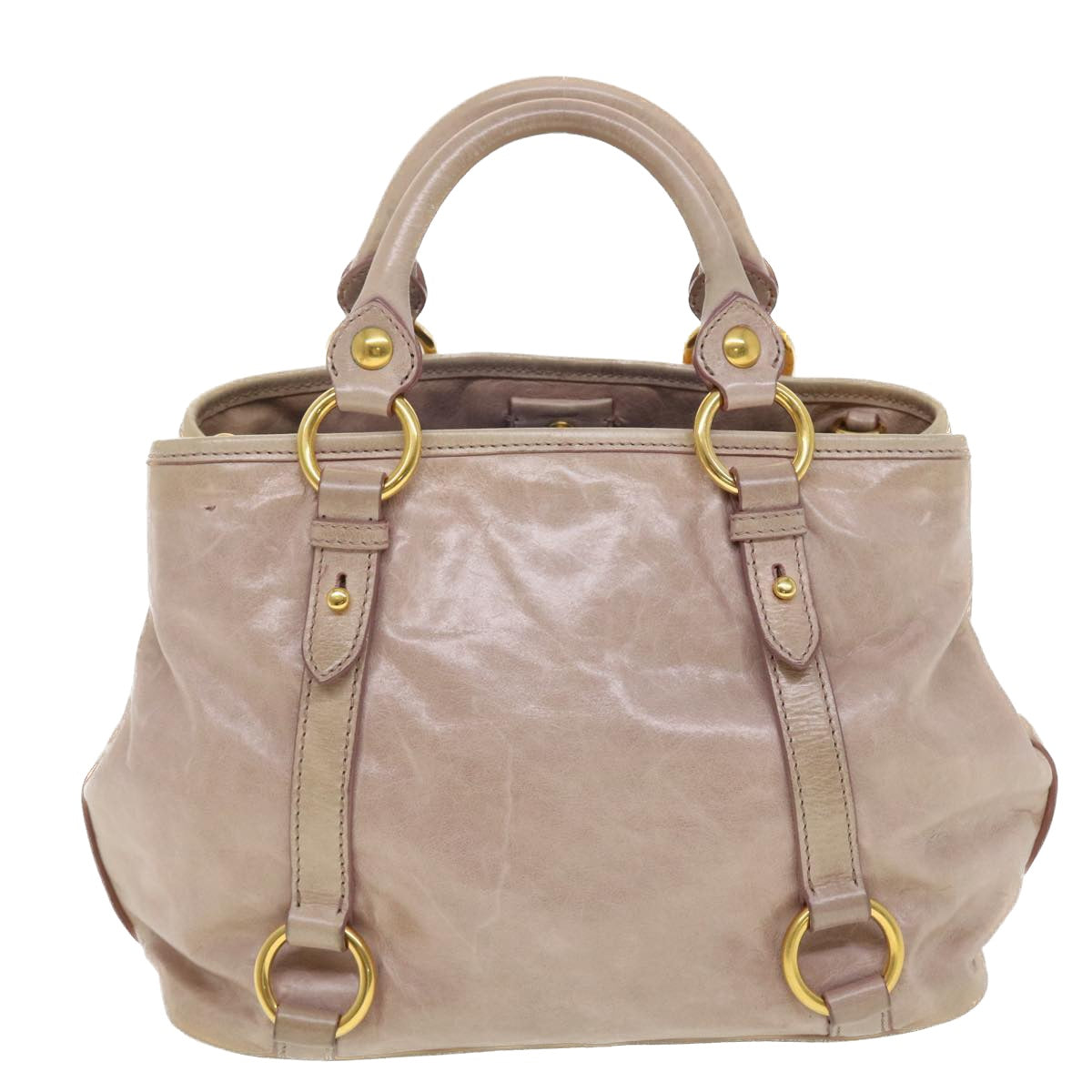 Miu Miu Hand Bag Leather 2way Pink Auth yk7097B - 0