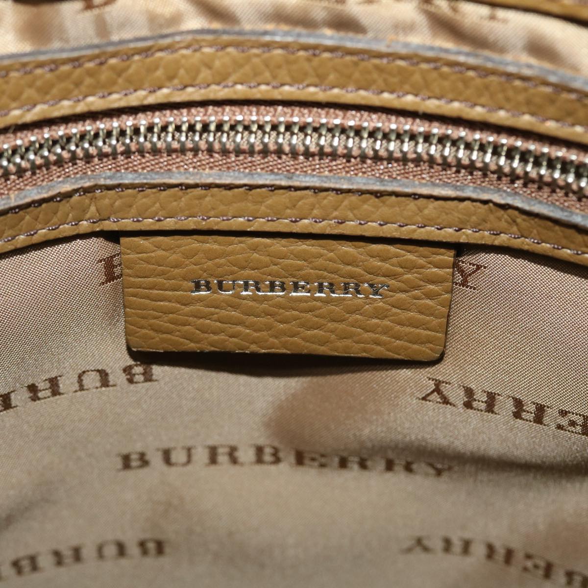 BURBERRY Nova Check Shoulder Bag Nylon Beige Auth yk7100B