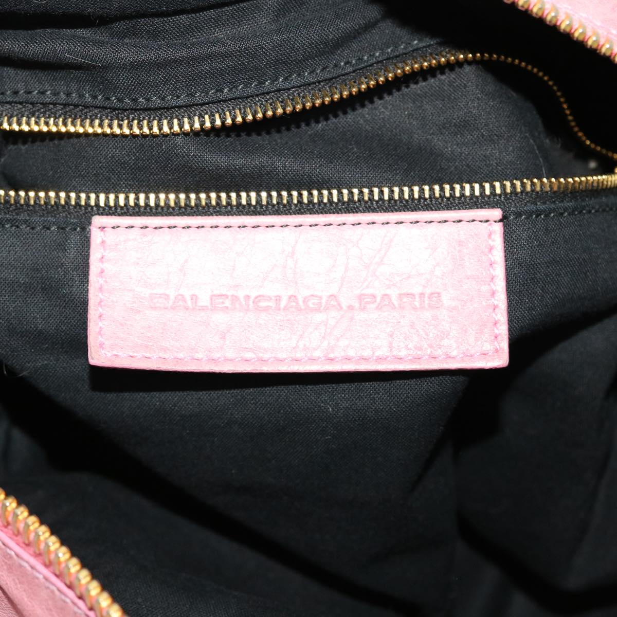 BALENCIAGA The Giant Hand Bag Leather Pink 173085 Auth yk7128