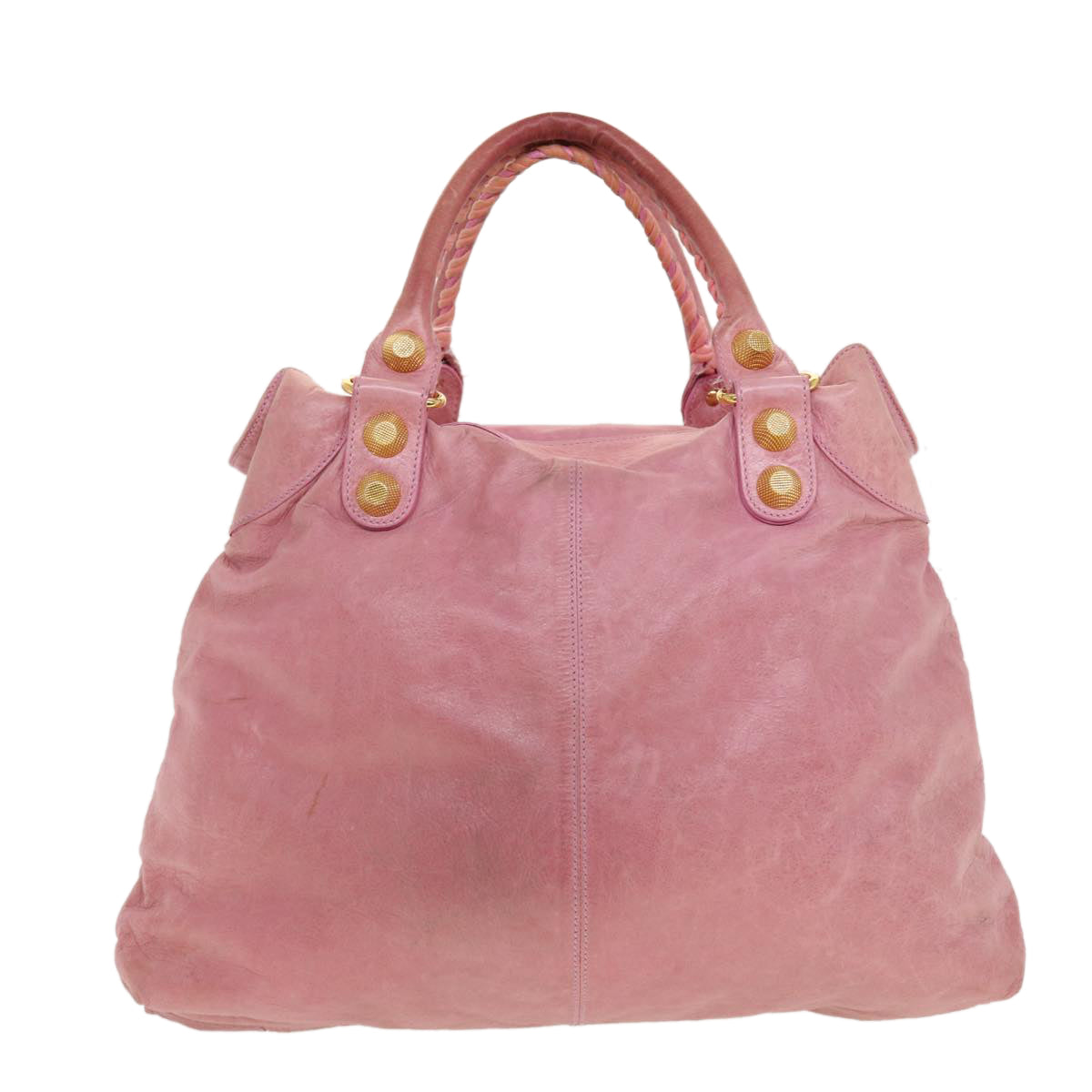 BALENCIAGA The Giant Hand Bag Leather Pink 173085 Auth yk7128