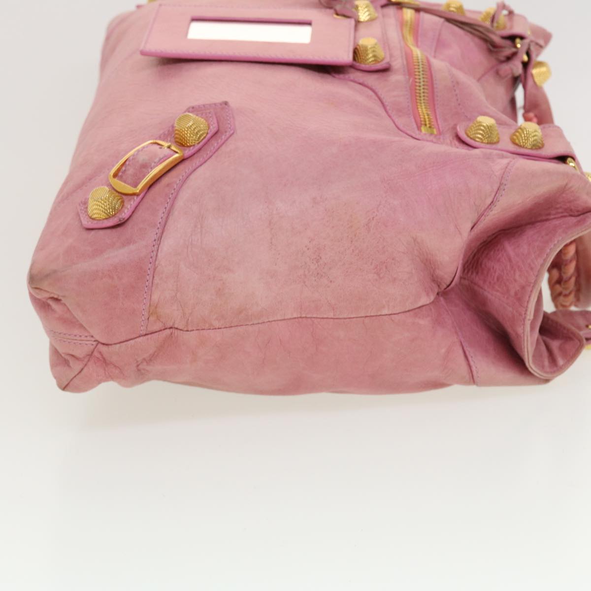 BALENCIAGA The Giant Hand Bag Leather Pink 173085 Auth yk7128