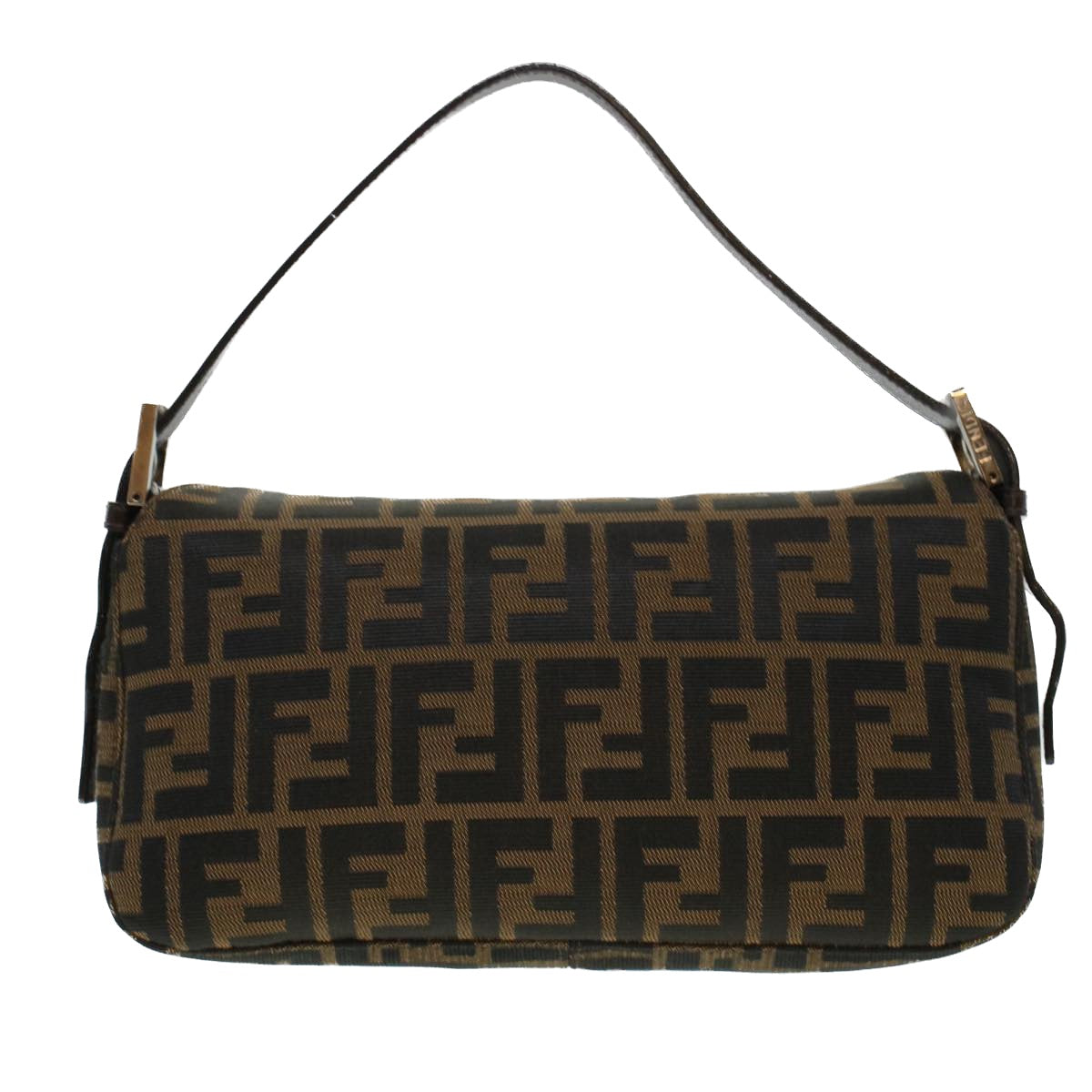 FENDI Zucca Canvas Mamma Baguette Shoulder Bag Brown 2321 26725 008 Auth yk7143