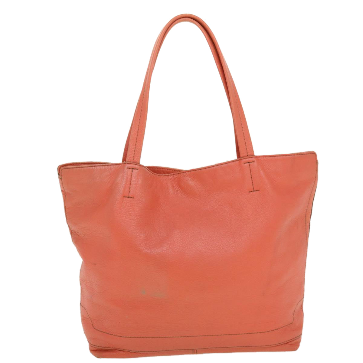 BURBERRY Tote Bag Leather Orange Auth yk7150 - 0