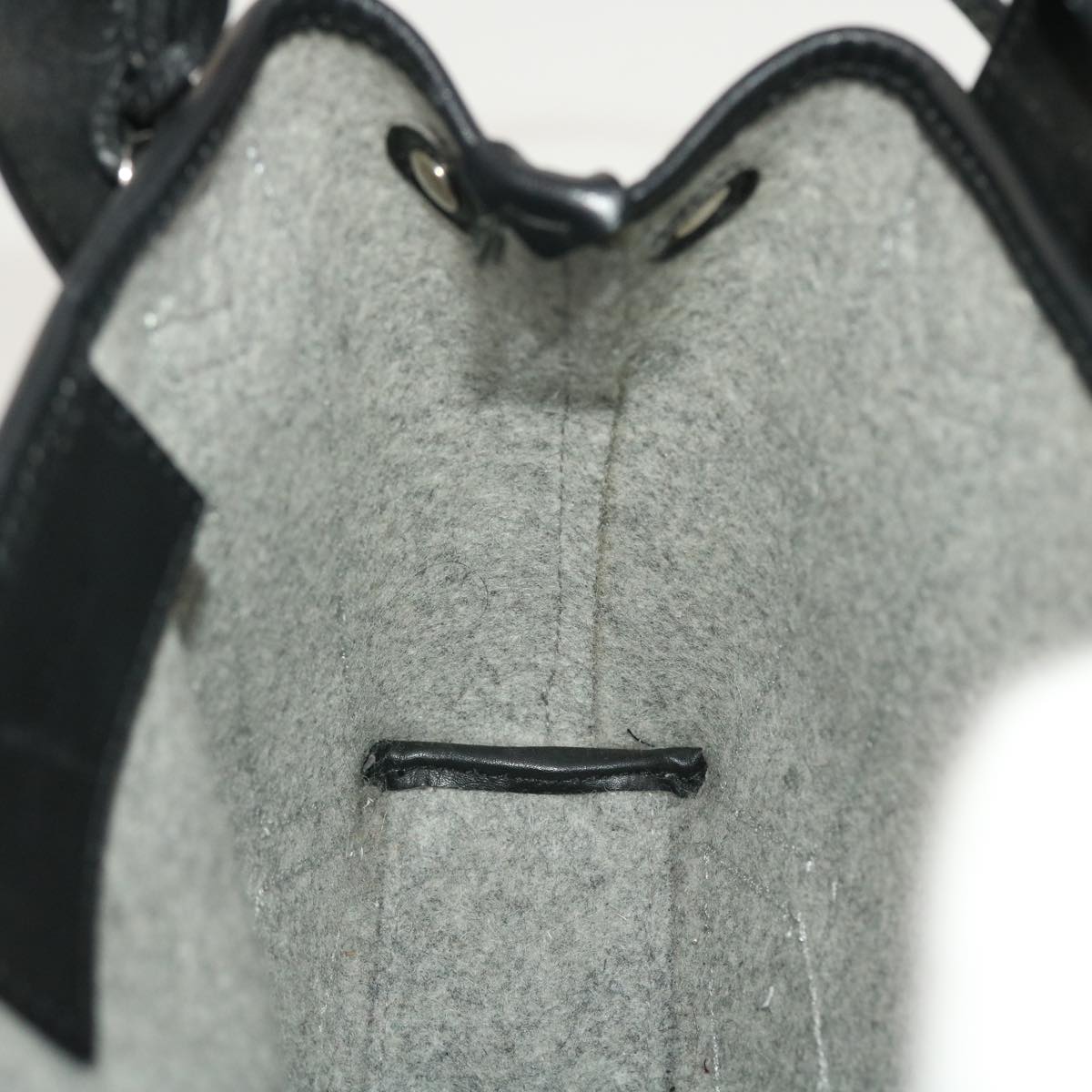 BALENCIAGA Cabas XS Hand Bag Wool Gray Auth yk7152