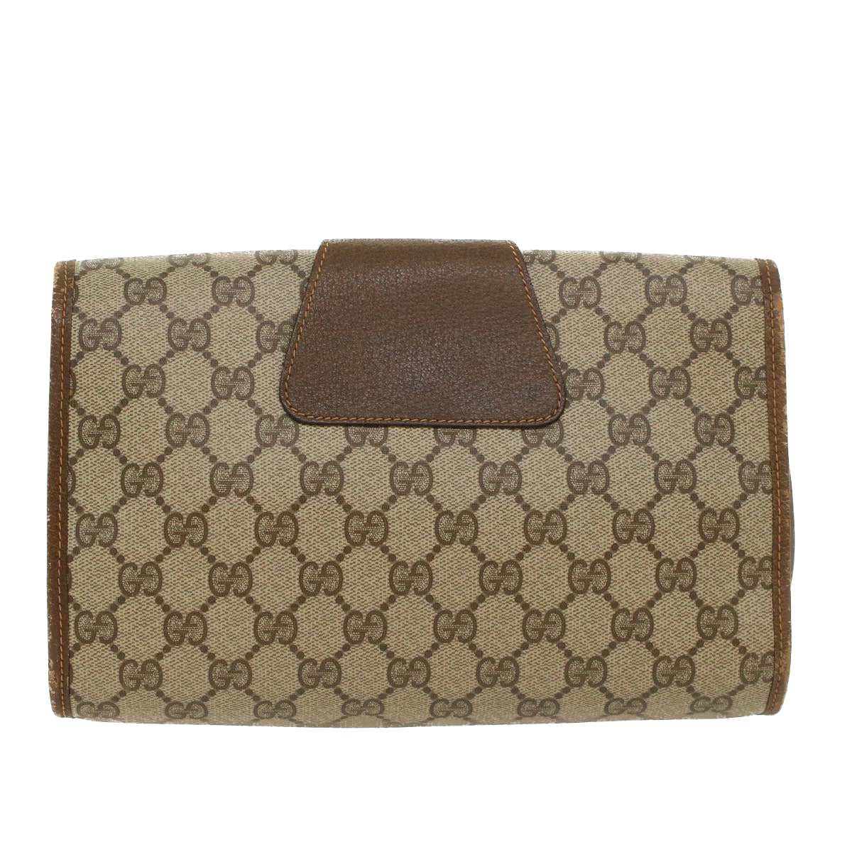 GUCCI GG Canvas Web Sherry Line Clutch Bag Beige Red Green 89.01.030 Auth yk7159