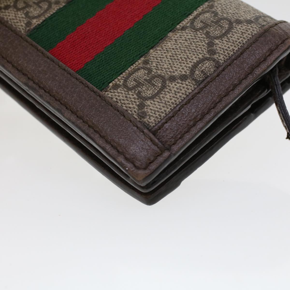 GUCCI GG Canvas Web Sherry Line Ofidia Wallet Beige Red Green 523155 Auth yk7191