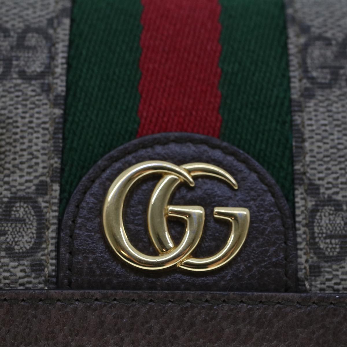 GUCCI GG Canvas Web Sherry Line Ofidia Wallet Beige Red Green 523155 Auth yk7191