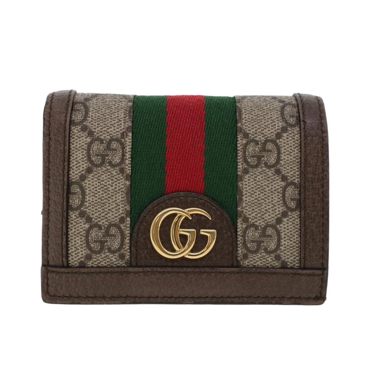 GUCCI GG Canvas Web Sherry Line Ofidia Wallet Beige Red Green 523155 Auth yk7191