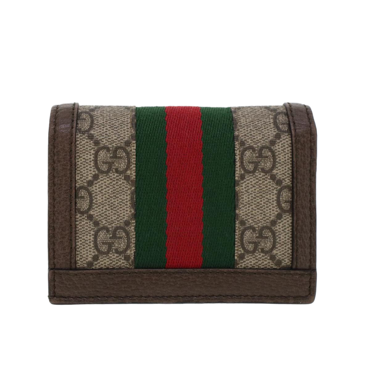 GUCCI GG Canvas Web Sherry Line Ofidia Wallet Beige Red Green 523155 Auth yk7191