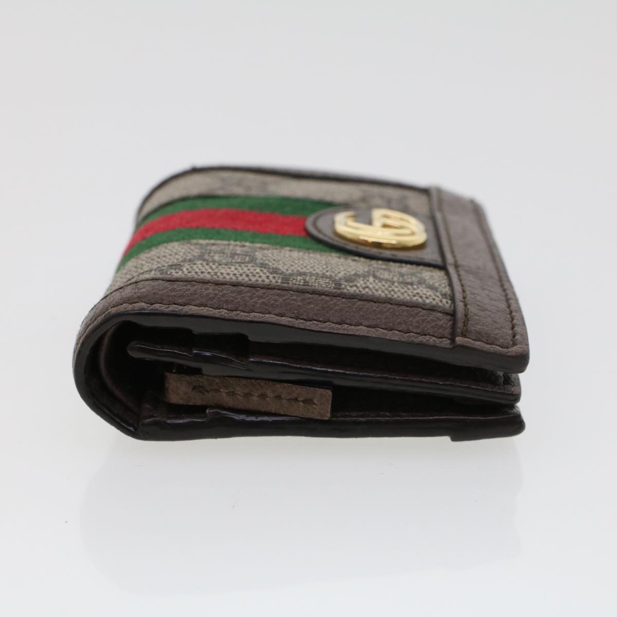 GUCCI GG Canvas Web Sherry Line Ofidia Wallet Beige Red Green 523155 Auth yk7191