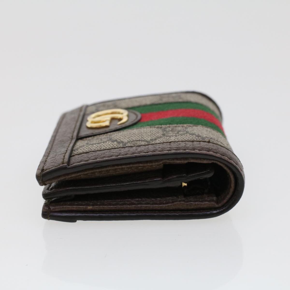 GUCCI GG Canvas Web Sherry Line Ofidia Wallet Beige Red Green 523155 Auth yk7191