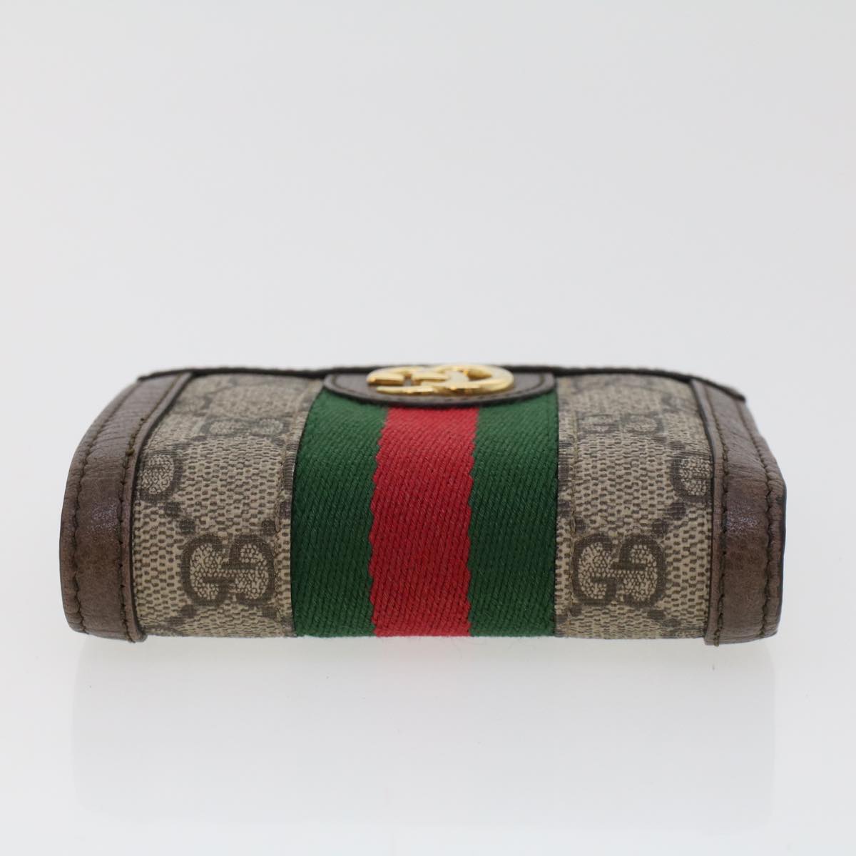 GUCCI GG Canvas Web Sherry Line Ofidia Wallet Beige Red Green 523155 Auth yk7191