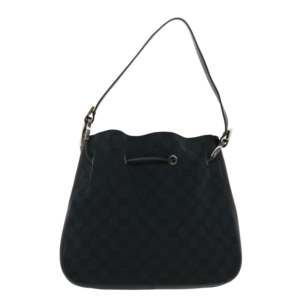 GUCCI GG Canvas Shoulder Bag Black Auth yk7193