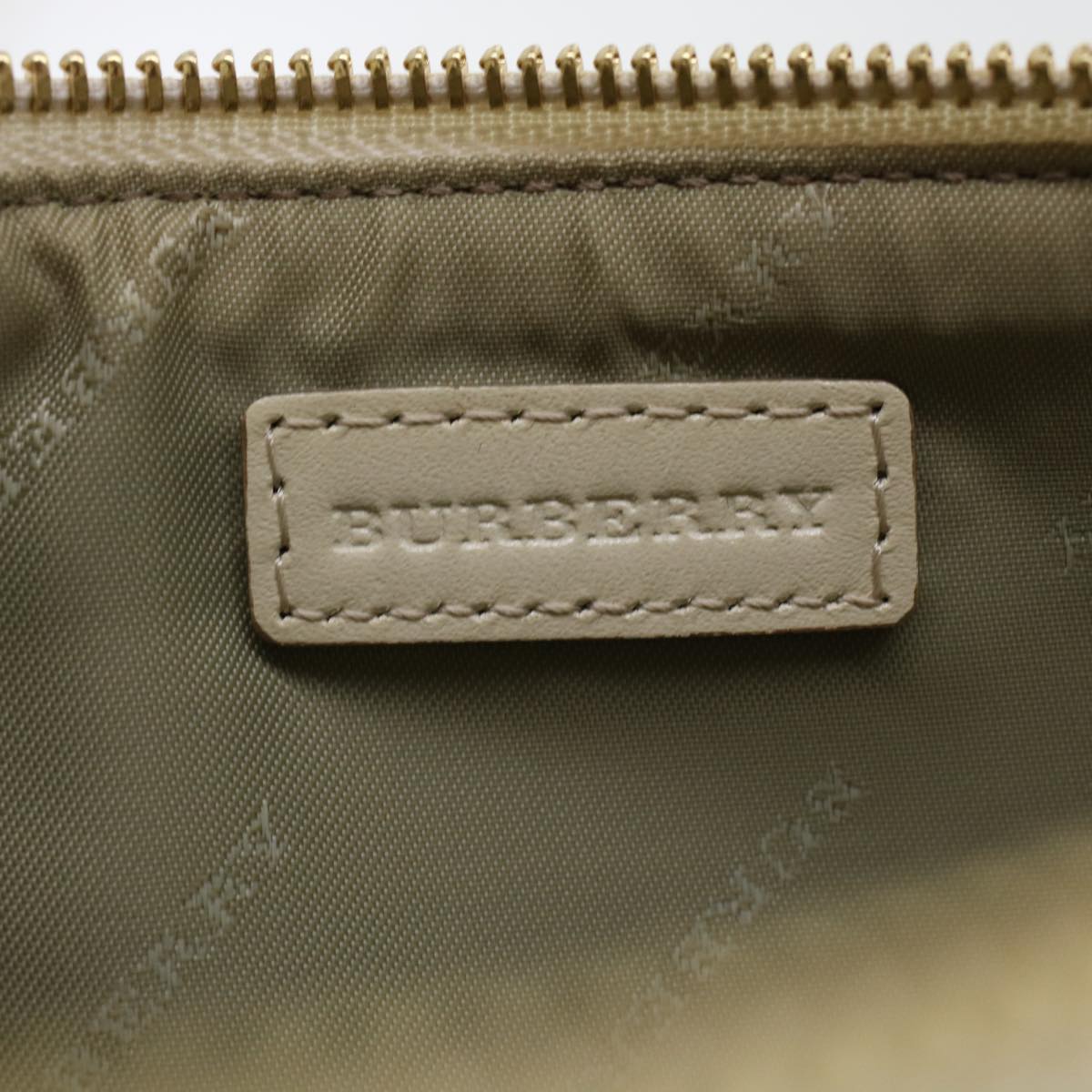 BURBERRY Nova Check Shoulder Bag PVC Leather Beige Auth yk7206