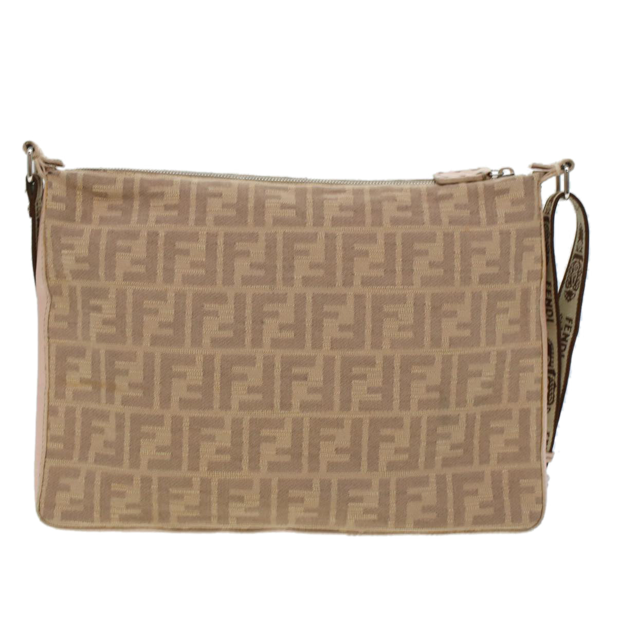 FENDI Zucca Canvas Celeria Shoulder Bag Beige Auth yk7228 - 0