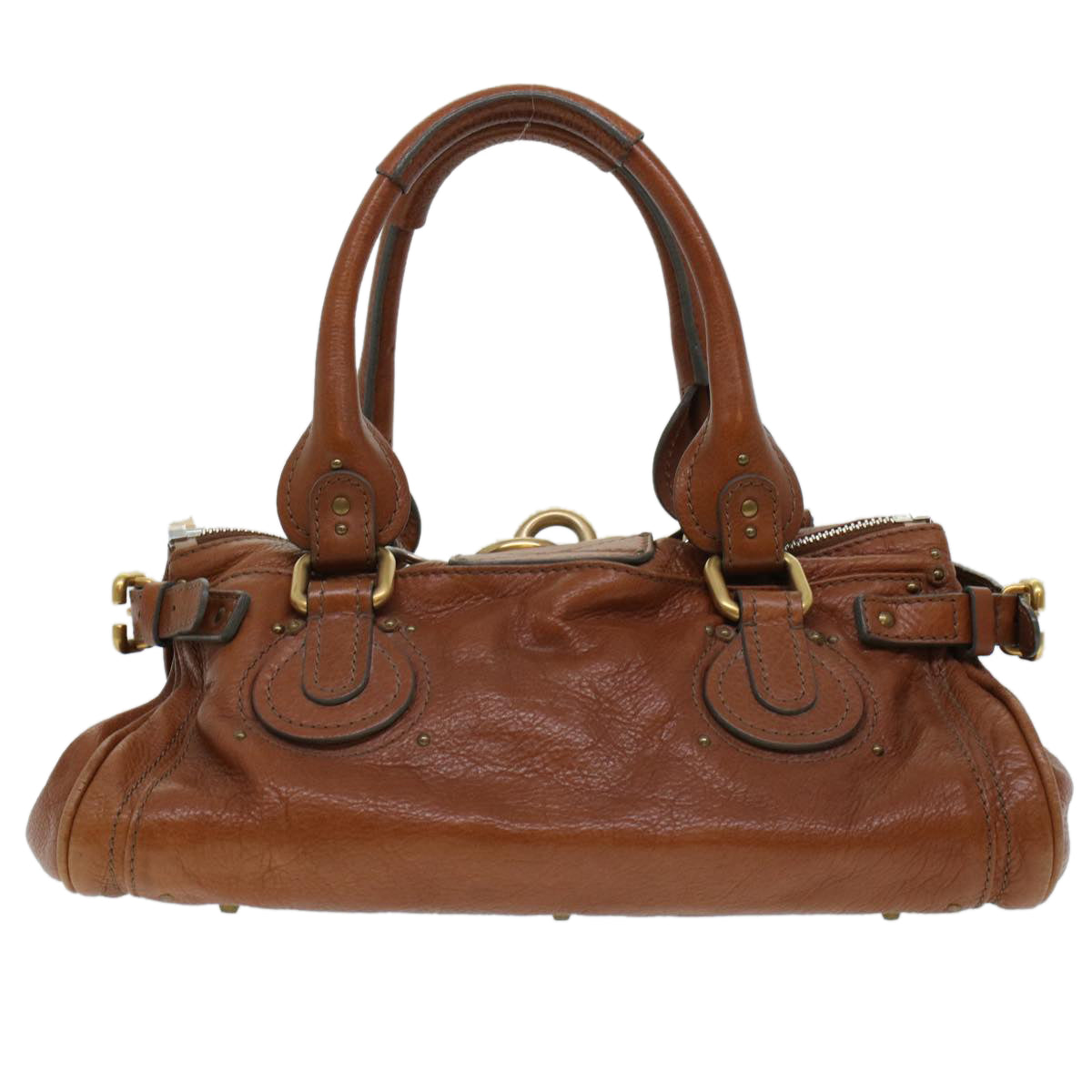 Chloe Paddington Hand Bag Leather Brown Auth yk7253
