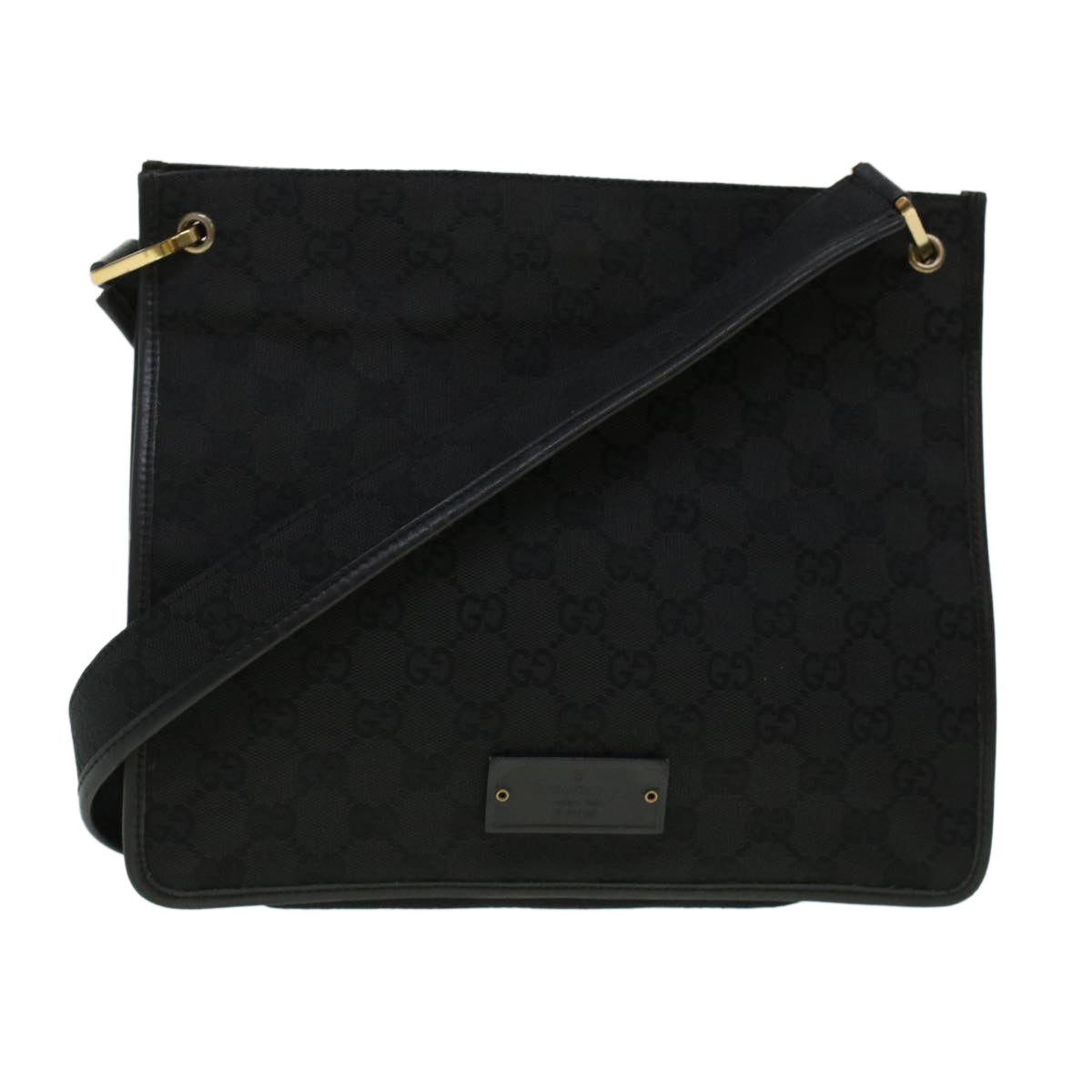 GUCCI GG Canvas Shoulder Bag Black 91762 Auth yk7260