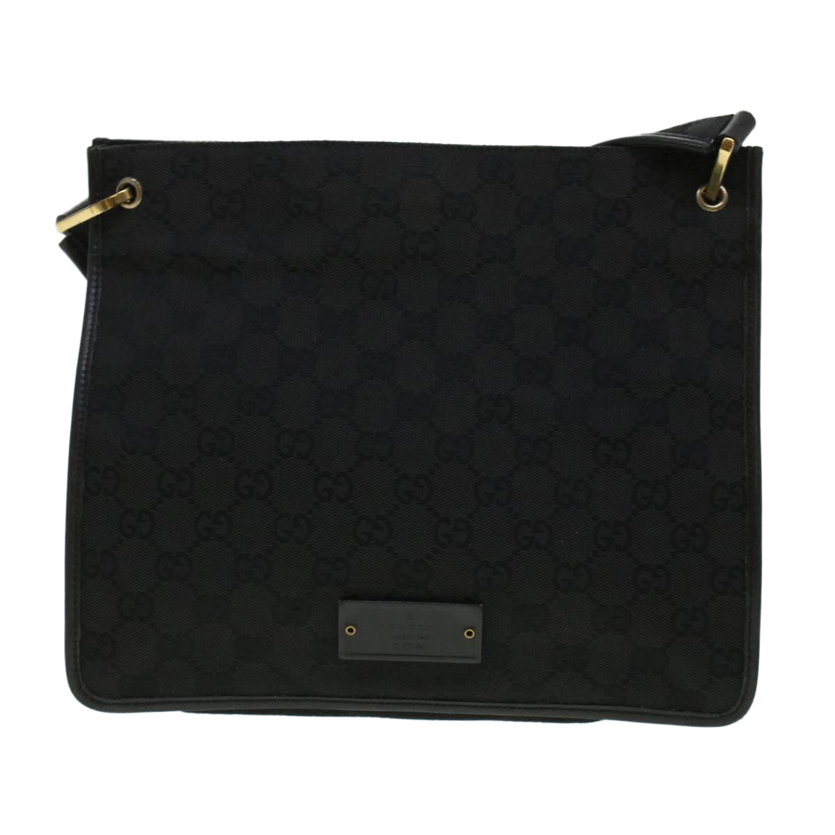 GUCCI GG Canvas Shoulder Bag Black 91762 Auth yk7260