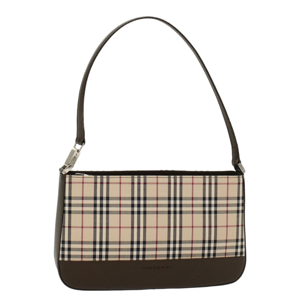 BURBERRY Nova Check Shoulder Bag Nylon Leather Beige Auth yk7269