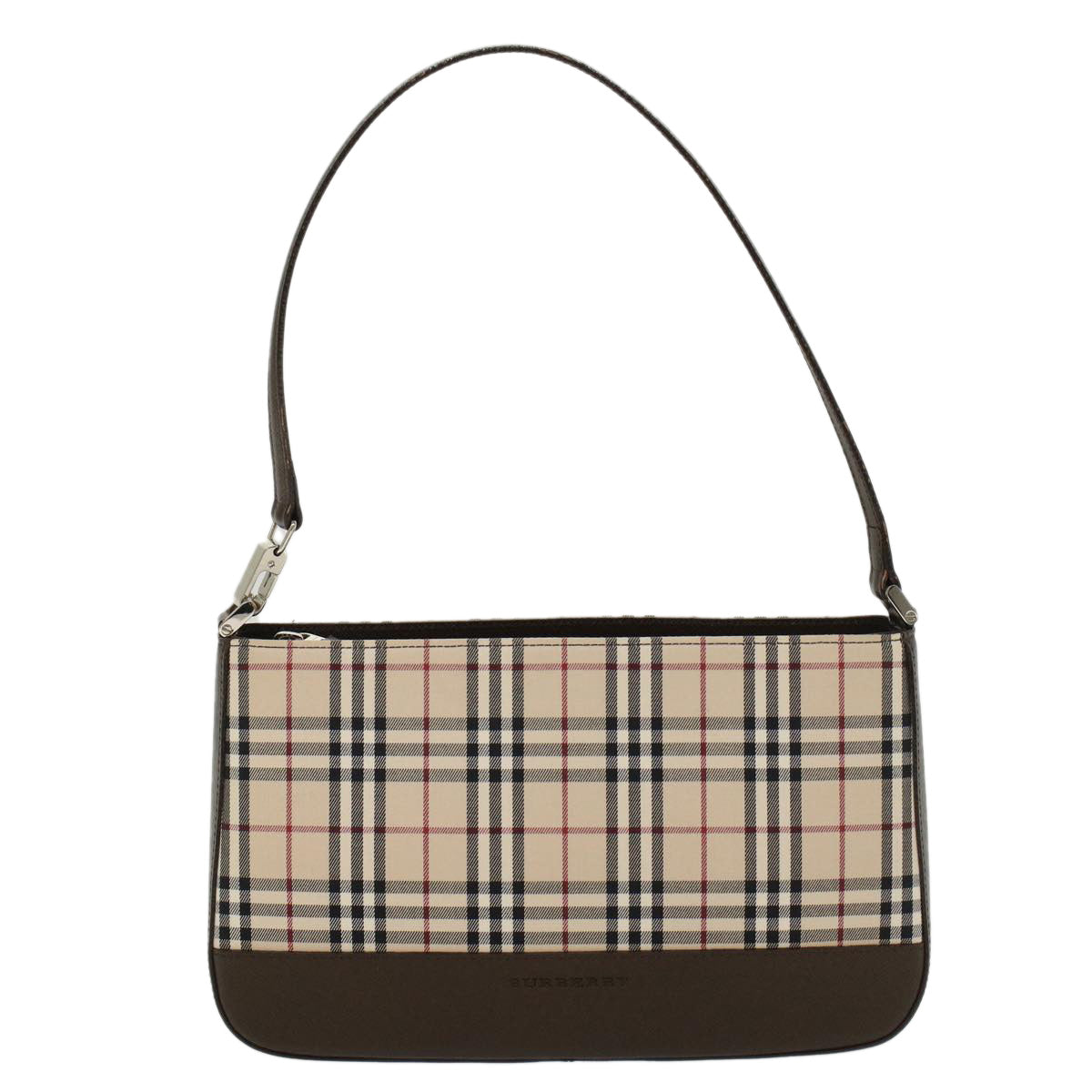 BURBERRY Nova Check Shoulder Bag Nylon Leather Beige Auth yk7269