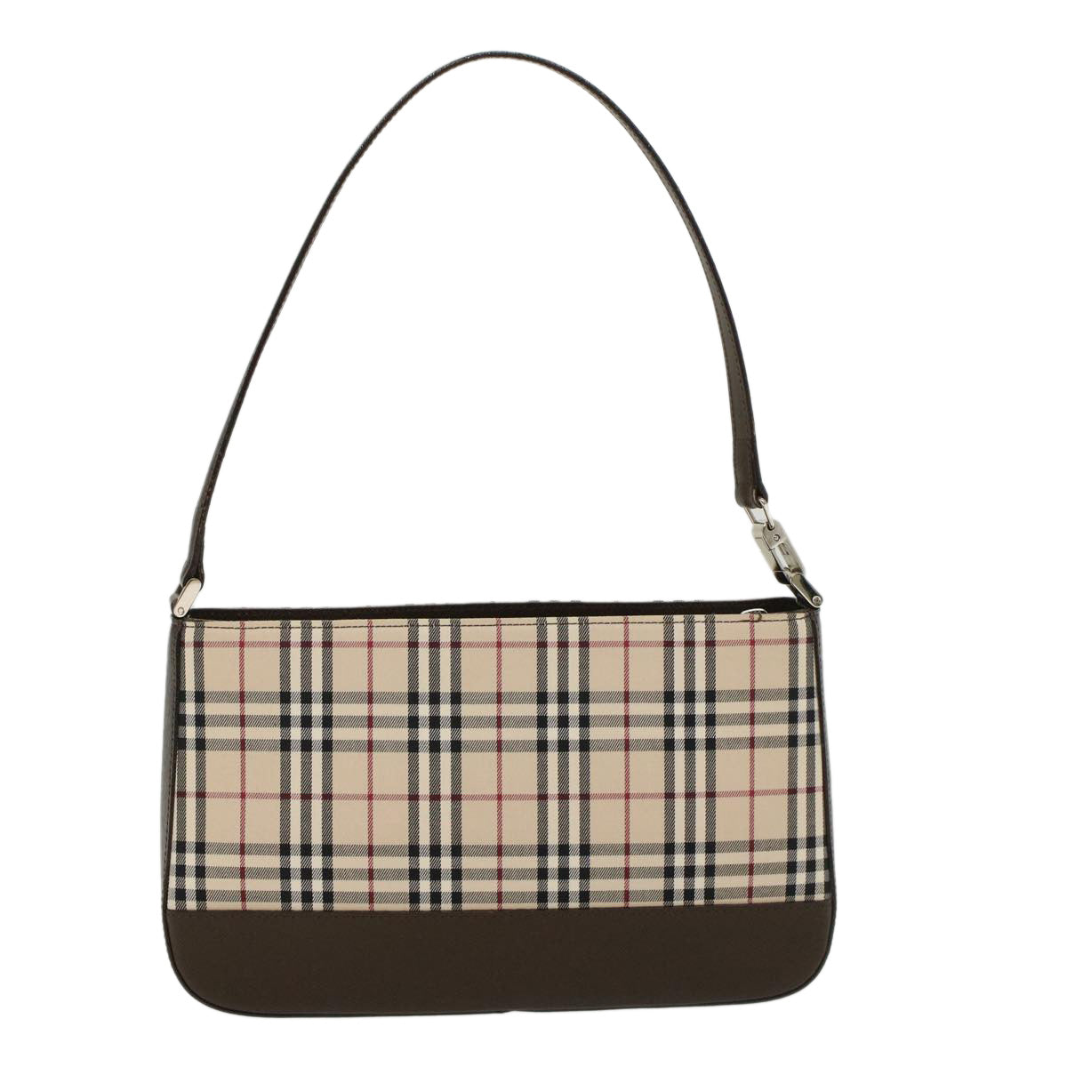 BURBERRY Nova Check Shoulder Bag Nylon Leather Beige Auth yk7269