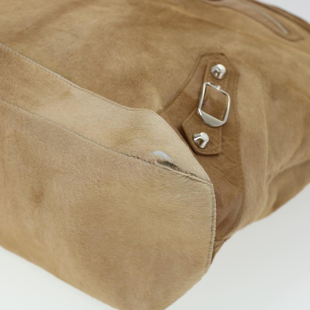 BALENCIAGA The Day Shoulder Bag Harako leather Beige 140442 Auth yk7280