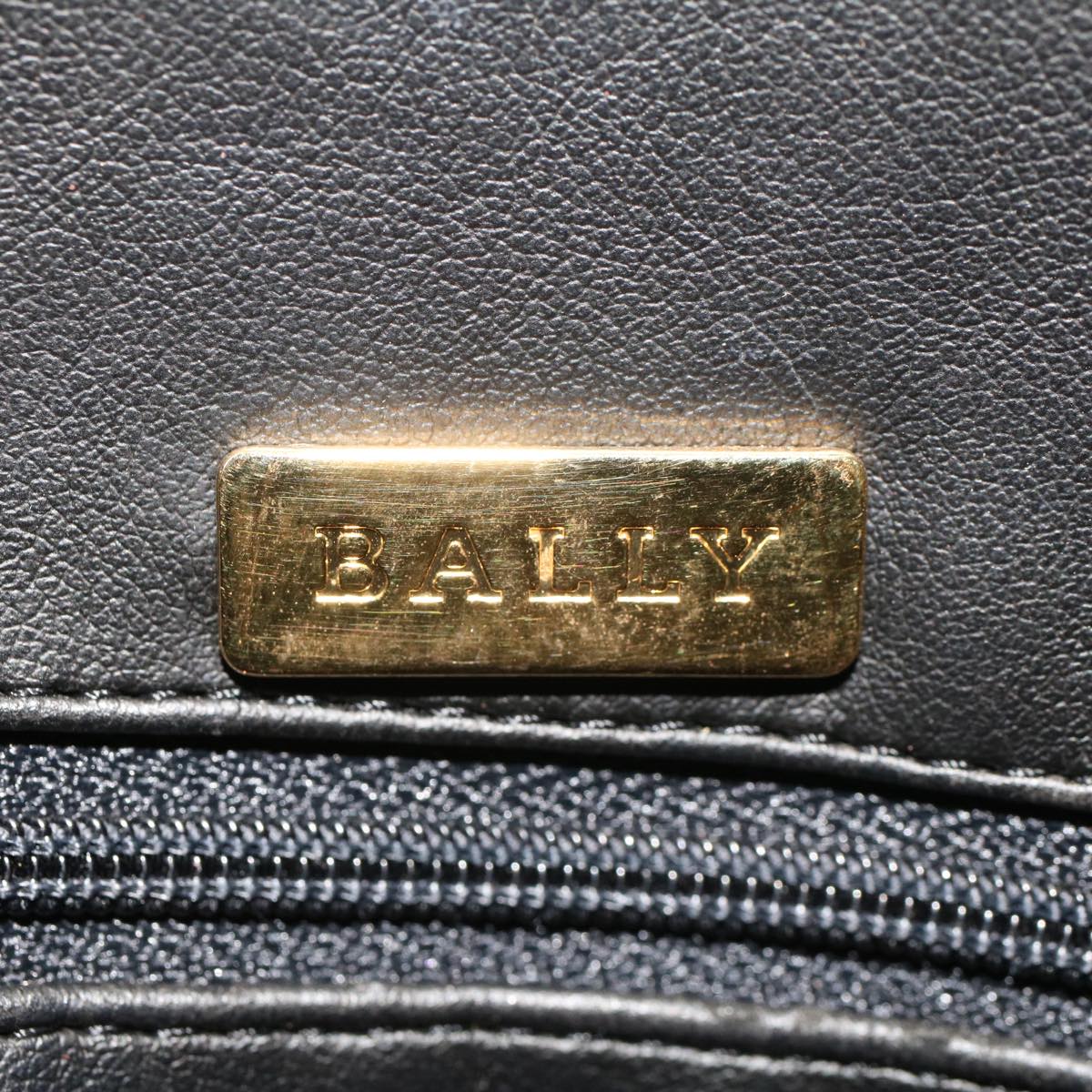 BALLY Fringe Hand Bag Leather Black Auth yk7294