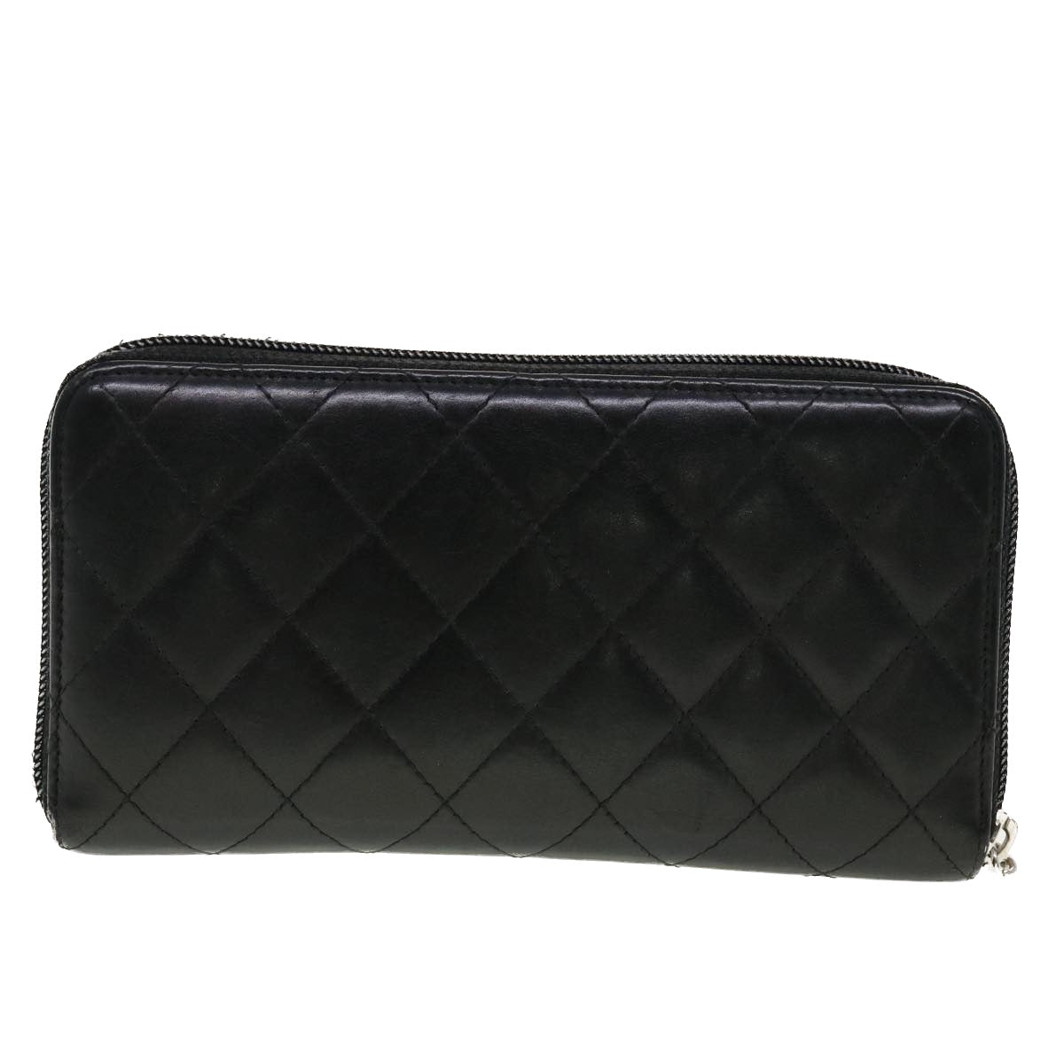 CHANEL Cambon Line Wallet Leather Black CC Auth yk7331 - 0