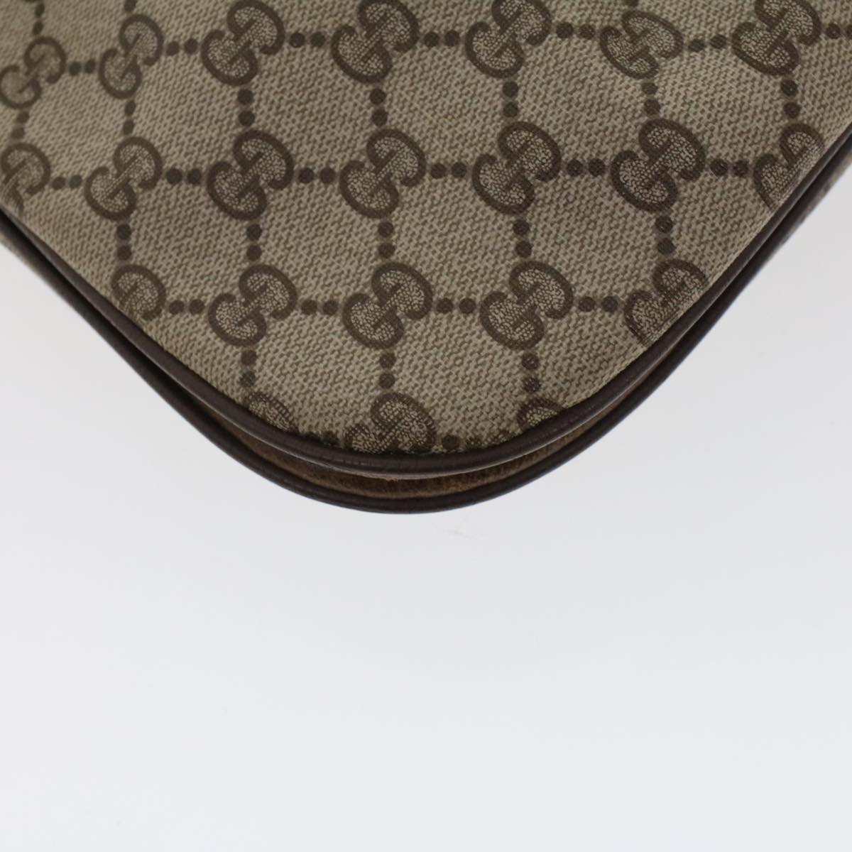 GUCCI GG Canvas Shoulder Bag PVC Leather Beige Auth yk7340