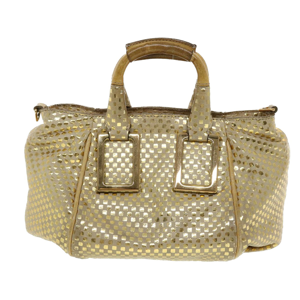 Chloe Etel Hand Bag Leather 2way Gold Tone Auth yk7356 - 0