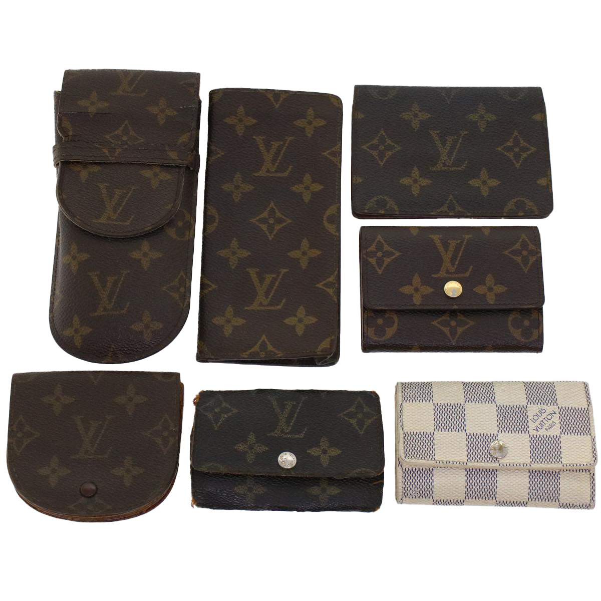 LOUIS VUITTON Monogram Coin Purse Key Case 7Set LV Auth yk7397B