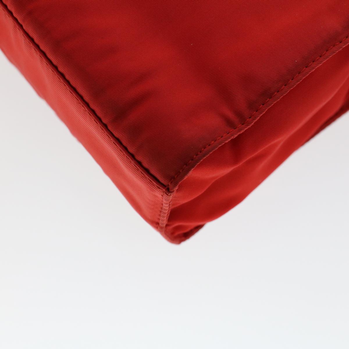 PRADA Hand Bag Nylon Red Auth yk7429