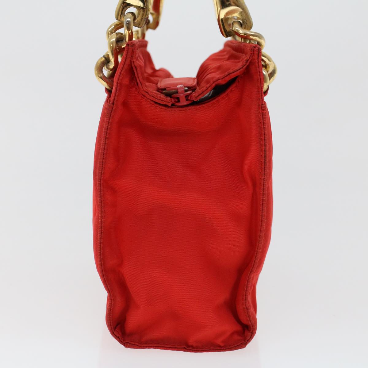 PRADA Hand Bag Nylon Red Auth yk7429