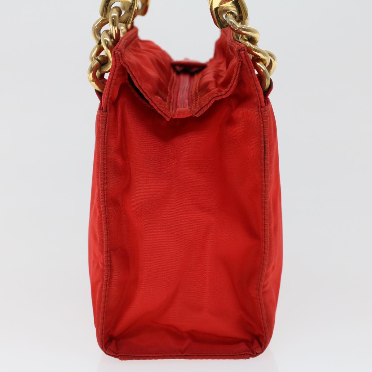 PRADA Hand Bag Nylon Red Auth yk7429