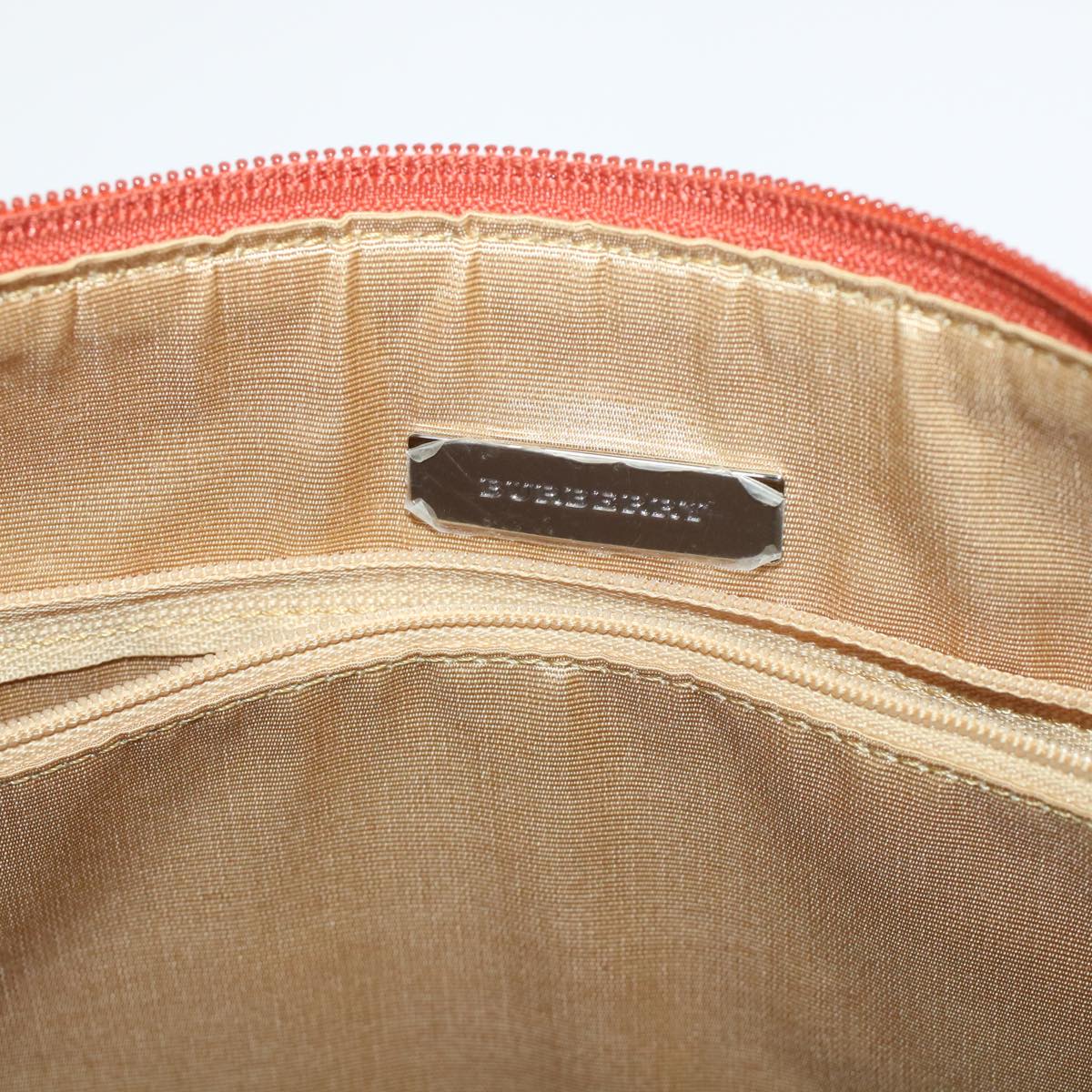 BURBERRY Nova Check Shoulder Bag Nylon Leather Beige Orange Auth yk7467