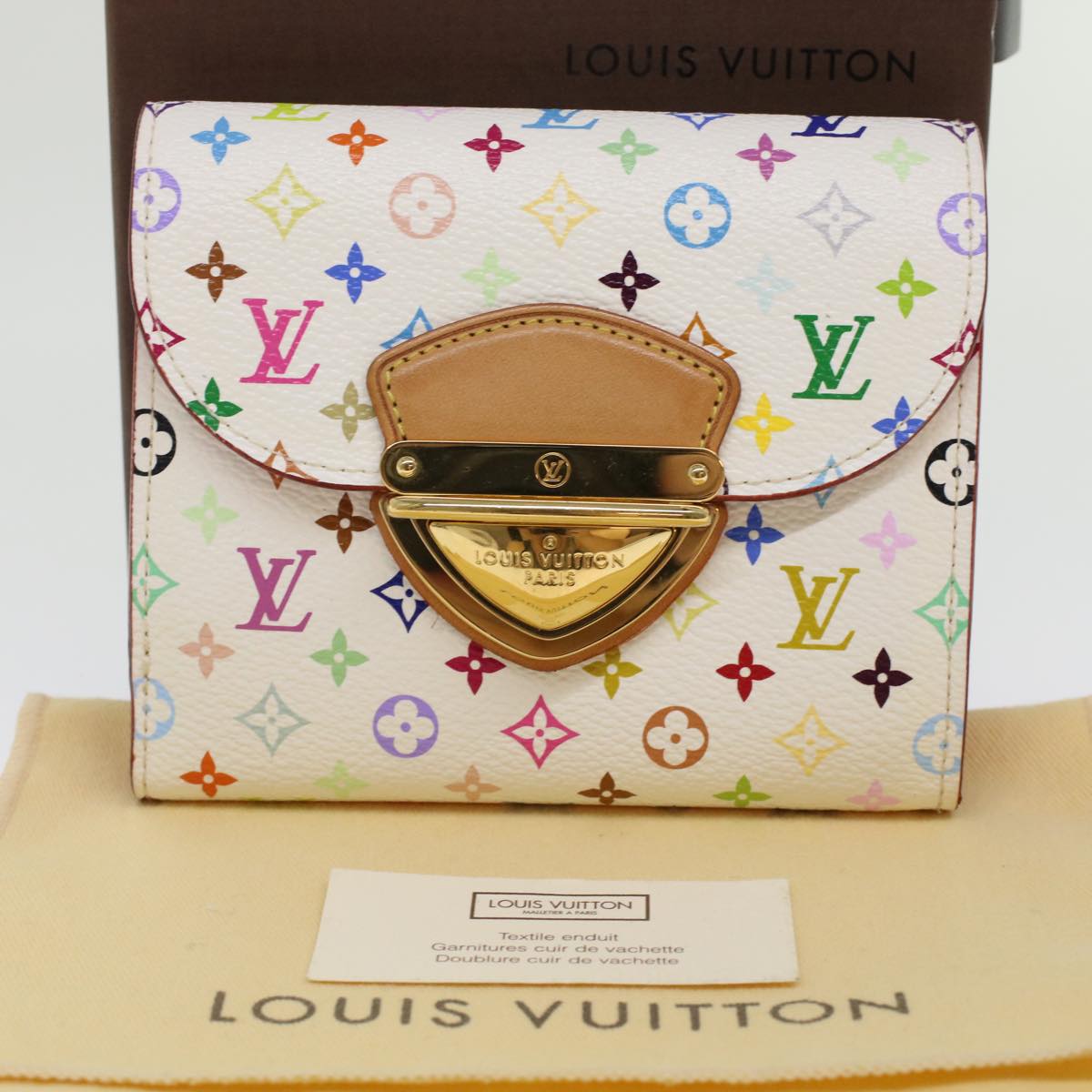 LOUIS VUITTON Multicolor Portefeuille Koala Bifold Wallet White M58081 LV yk7474